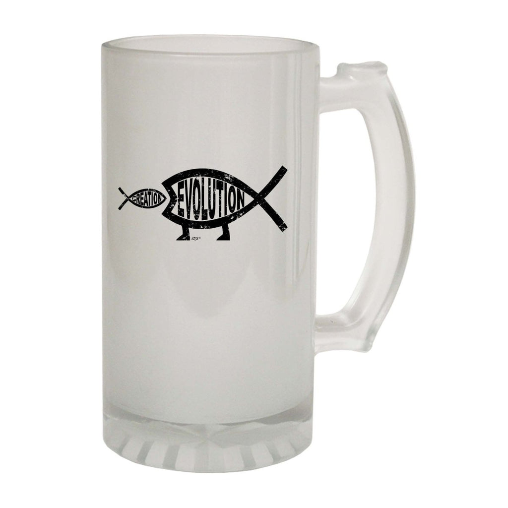 Alcohol Creation Evolution Fish - Funny Novelty Beer Stein - 123t Australia | Funny T-Shirts Mugs Novelty Gifts
