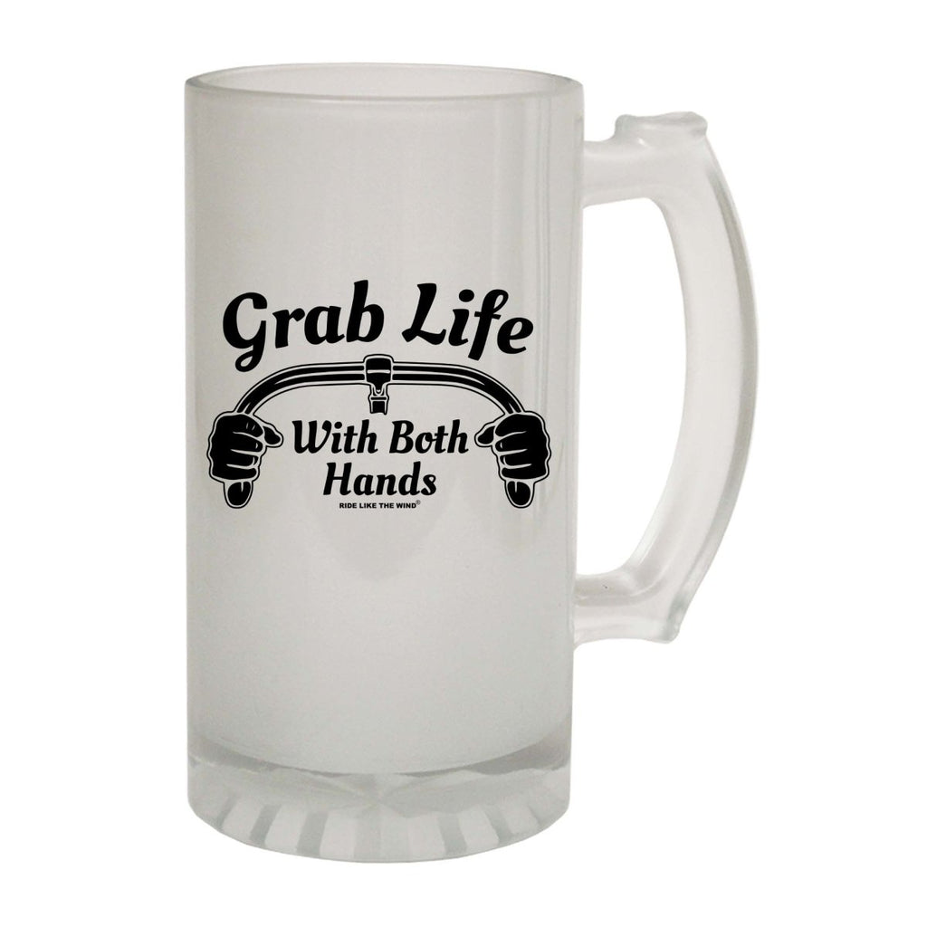 Alcohol Cycling Rltw Grab Life With Both Hands - Funny Novelty Beer Stein - 123t Australia | Funny T-Shirts Mugs Novelty Gifts