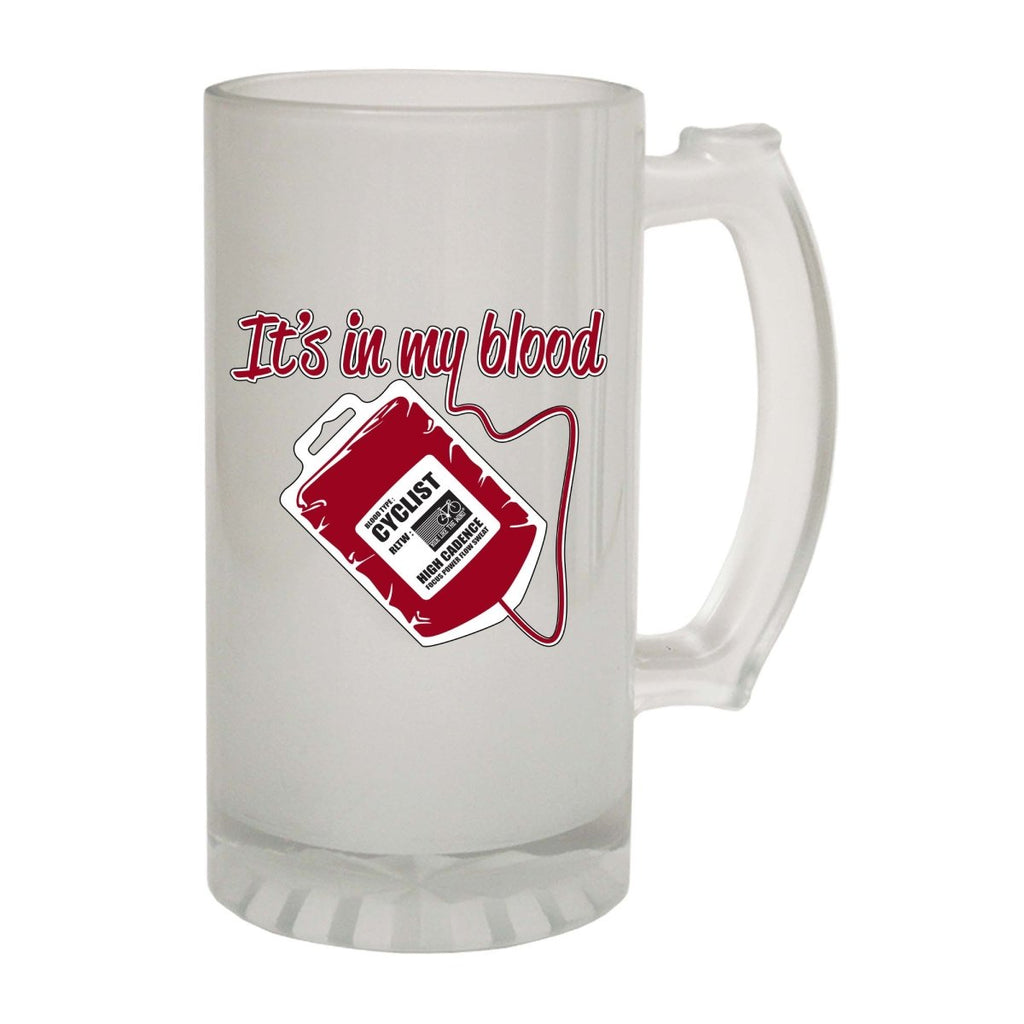Alcohol Cycling Rltw Its In My Blood - Funny Novelty Beer Stein - 123t Australia | Funny T-Shirts Mugs Novelty Gifts