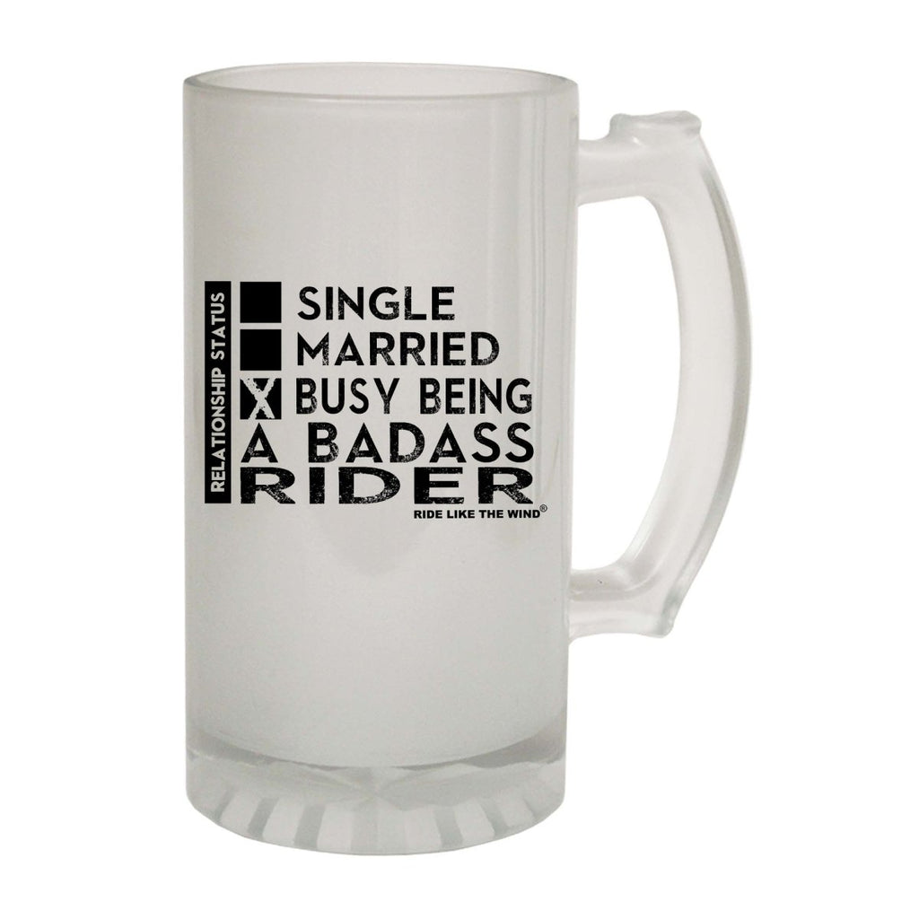 Alcohol Cycling Rltw Relationship Status Badass Rider - Funny Novelty Beer Stein - 123t Australia | Funny T-Shirts Mugs Novelty Gifts