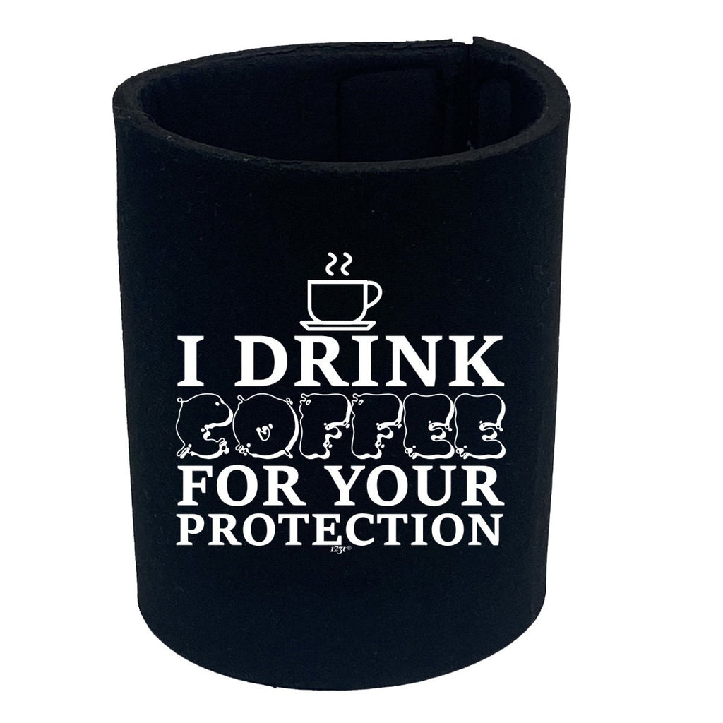 Alcohol Drink Coffee For Your Protection - Funny Novelty Stubby Holder - 123t Australia | Funny T-Shirts Mugs Novelty Gifts