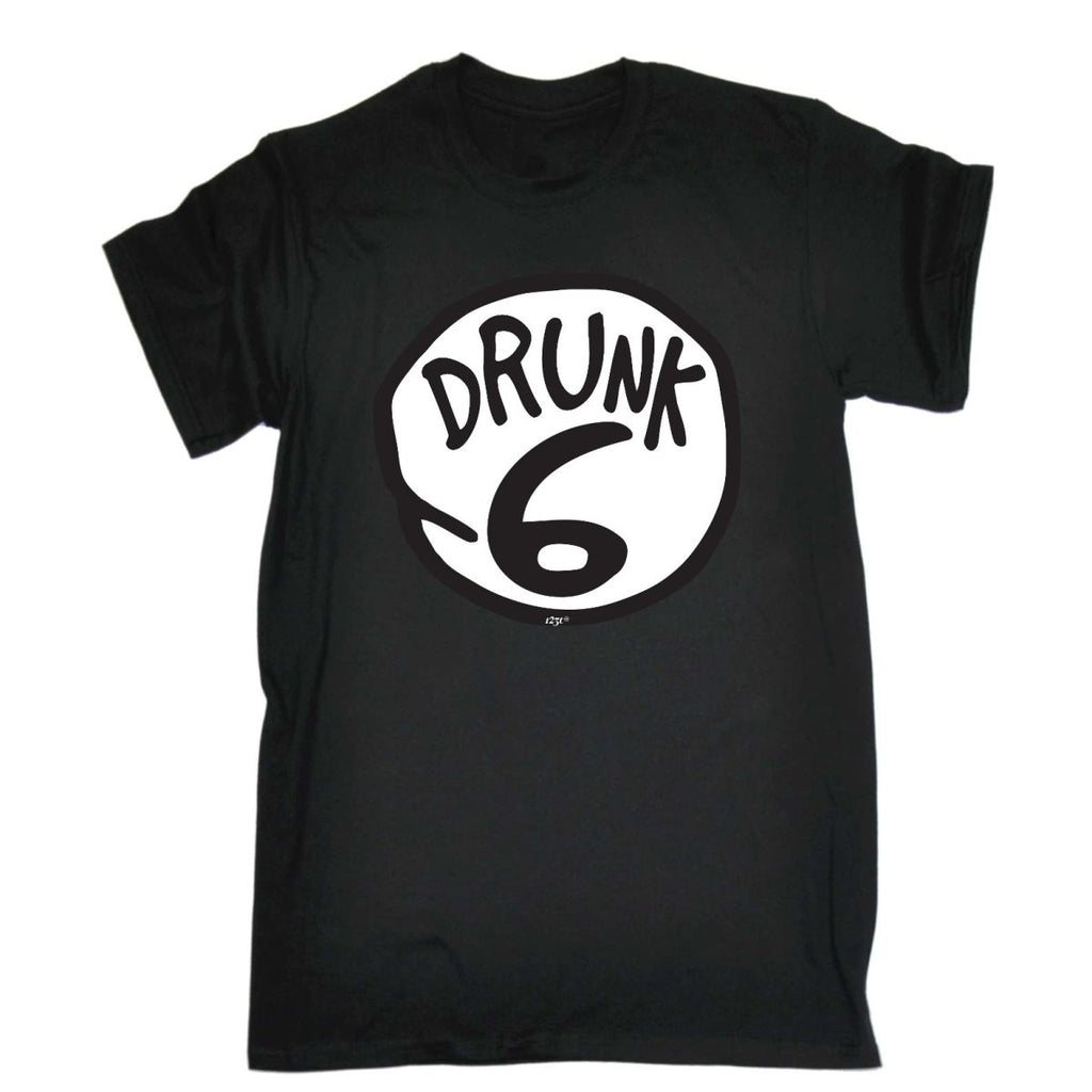 Alcohol Drunk 6 - Mens Funny Novelty T-Shirt Tshirts BLACK T Shirt - 123t Australia | Funny T-Shirts Mugs Novelty Gifts