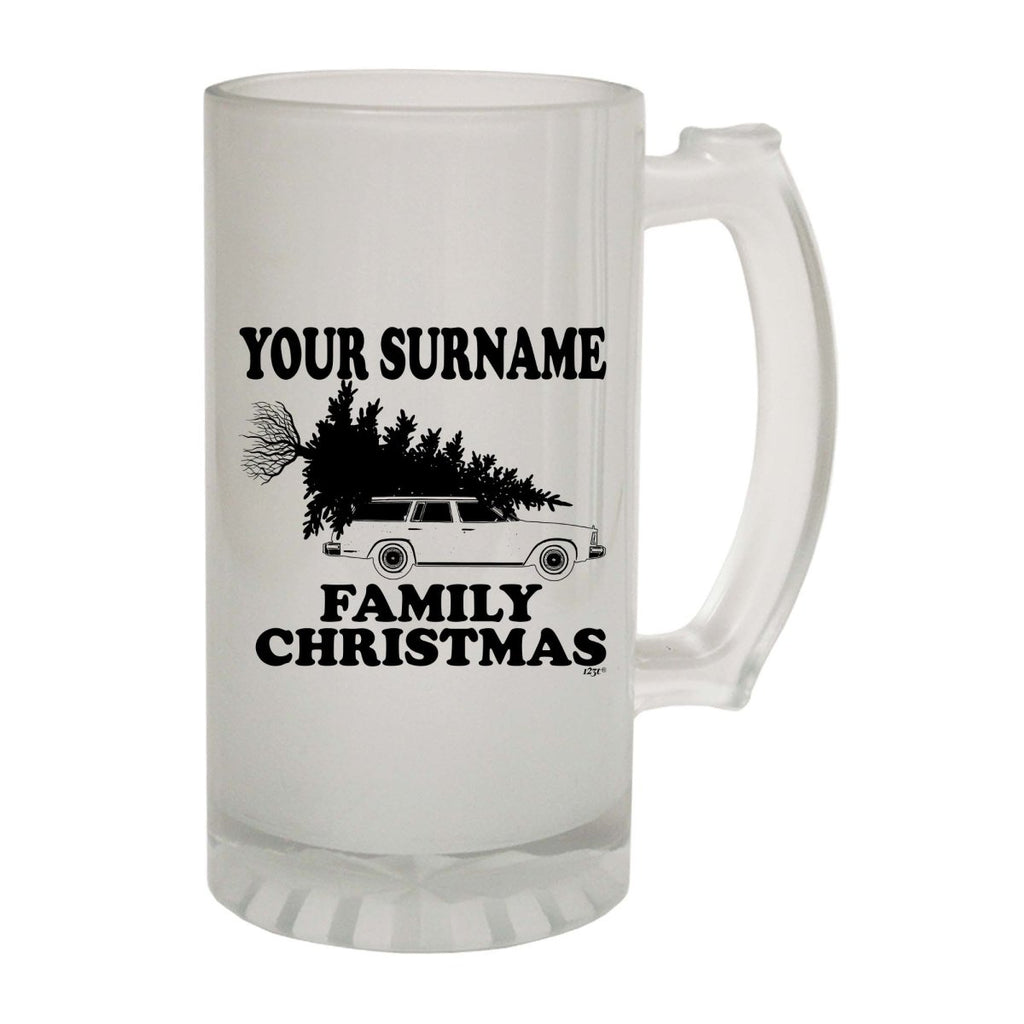 Alcohol Family Christmas Your Surname Personalised - Funny Novelty Beer Stein - 123t Australia | Funny T-Shirts Mugs Novelty Gifts