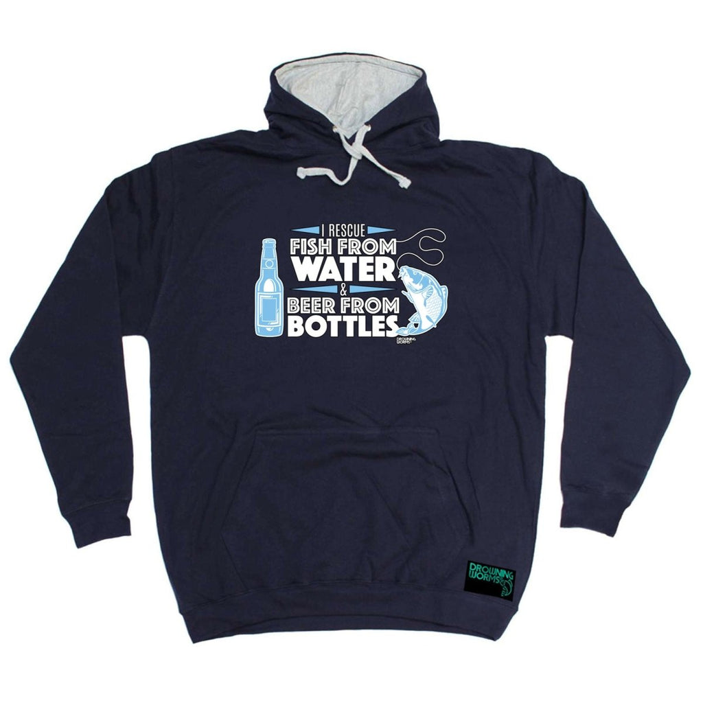 Alcohol Fishing Dw I Rescue Fish From Water And Beer - Funny Novelty Hoodies Hoodie - 123t Australia | Funny T-Shirts Mugs Novelty Gifts