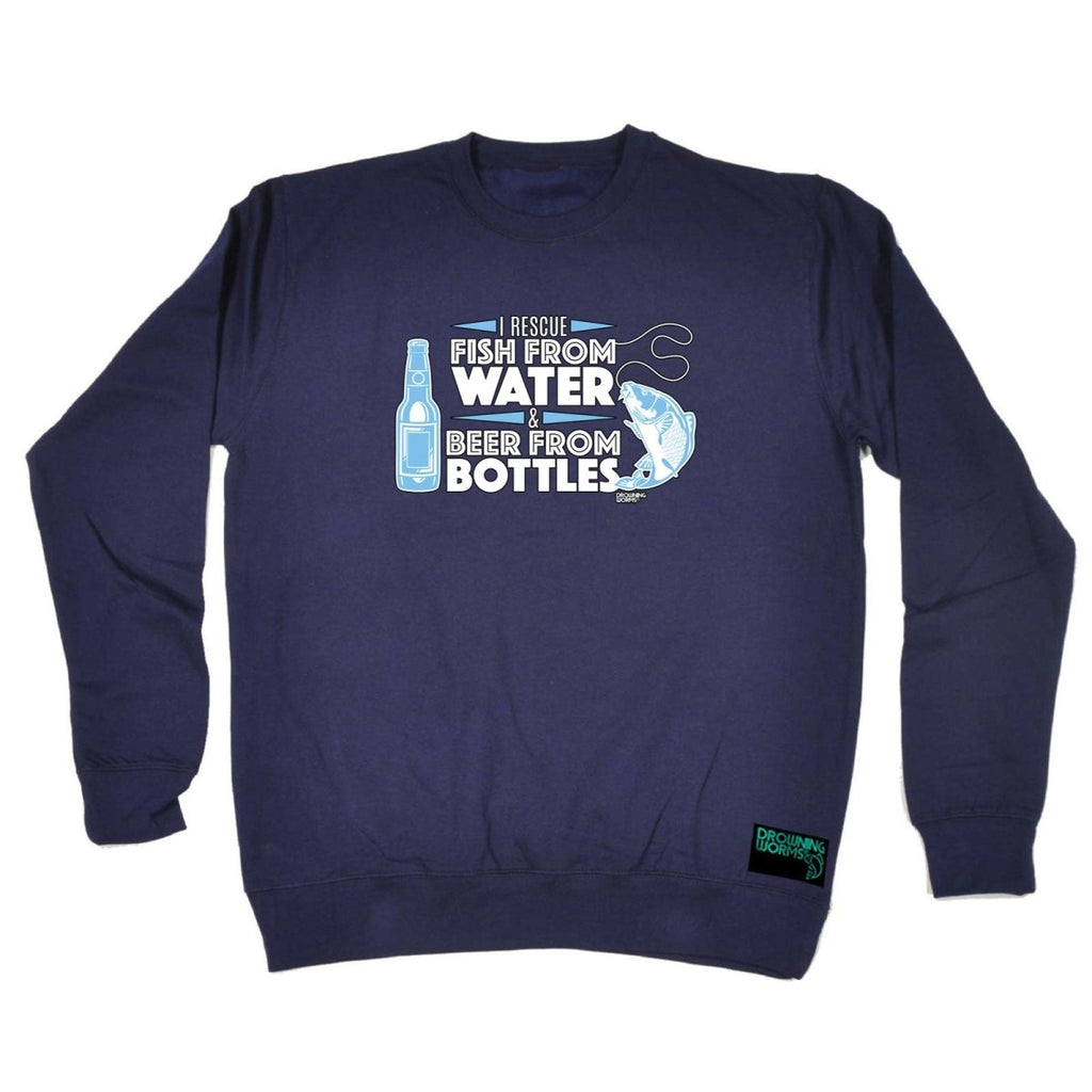 Alcohol Fishing Dw I Rescue Fish From Water And Beer - Funny Novelty Sweatshirt - 123t Australia | Funny T-Shirts Mugs Novelty Gifts