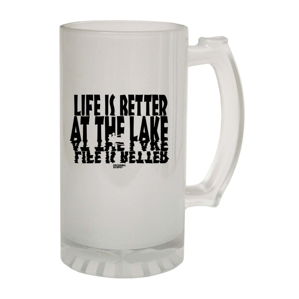 Alcohol Fishing Dw Life Is Better At The Lake - Funny Novelty Beer Stein - 123t Australia | Funny T-Shirts Mugs Novelty Gifts