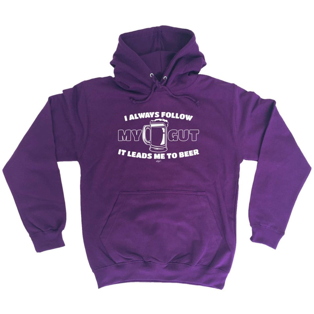 Alcohol Follow My Gut It Leads Me To Beer - Funny Novelty Hoodies Hoodie - 123t Australia | Funny T-Shirts Mugs Novelty Gifts