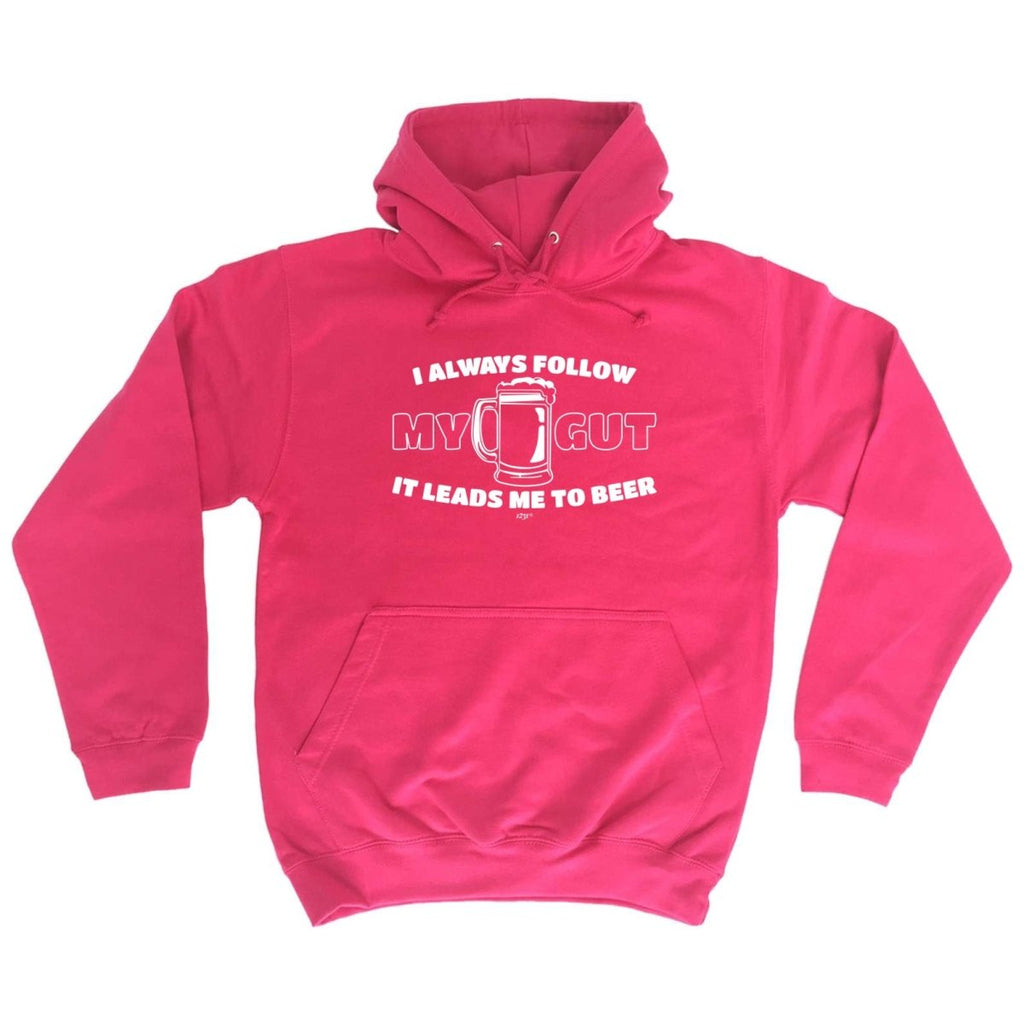 Alcohol Follow My Gut It Leads Me To Beer - Funny Novelty Hoodies Hoodie - 123t Australia | Funny T-Shirts Mugs Novelty Gifts