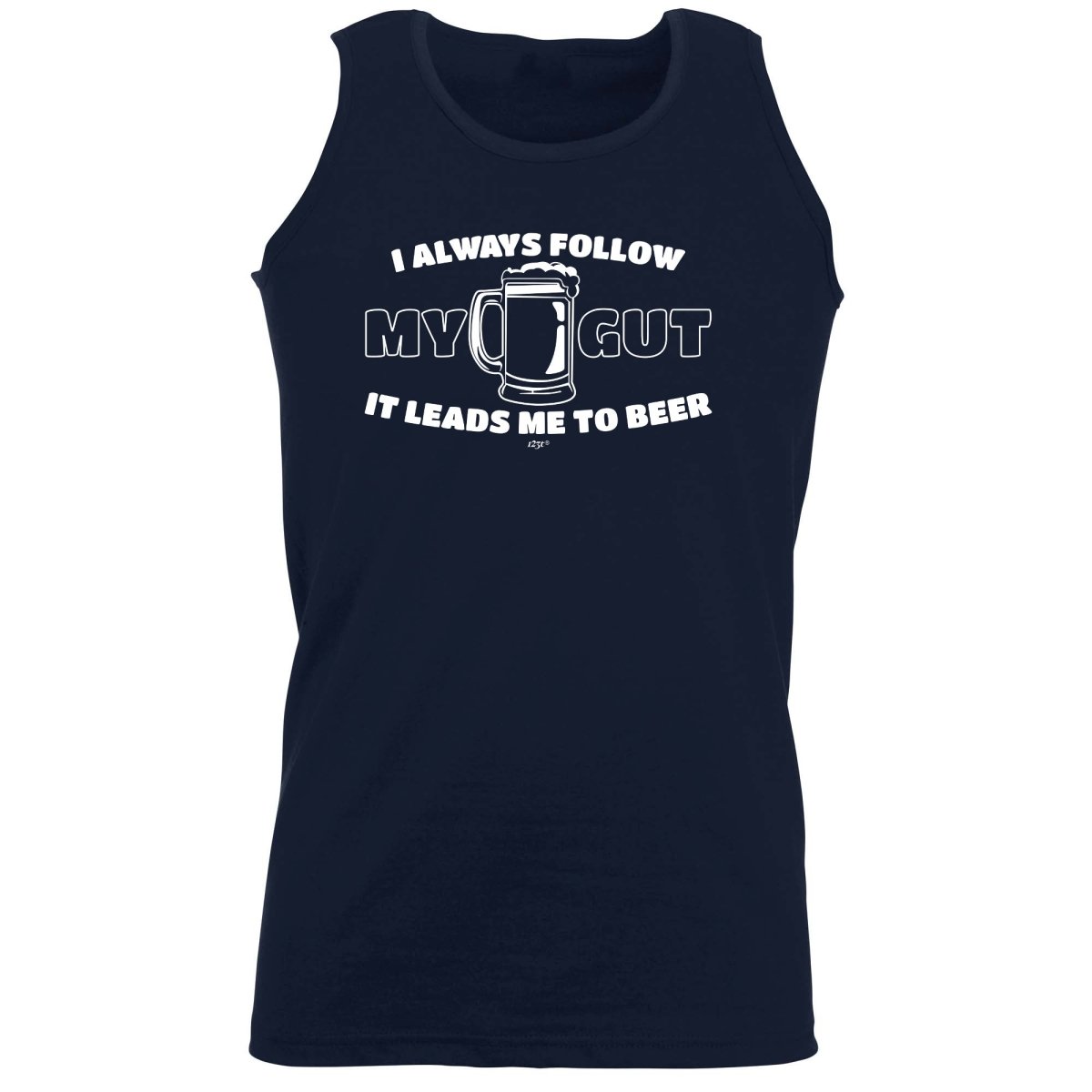 Alcohol Follow My Gut It Leads Me To Beer - Funny Novelty Vest Singlet Unisex Tank Top - 123t Australia | Funny T-Shirts Mugs Novelty Gifts