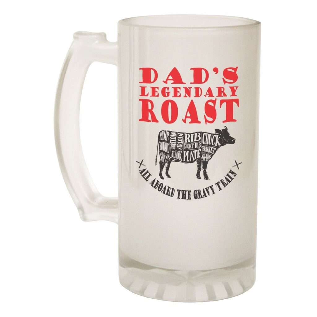 Alcohol Food Frosted Glass Beer Stein - Legendary Roast Dad Cook - Funny Novelty Birthday - 123t Australia | Funny T-Shirts Mugs Novelty Gifts