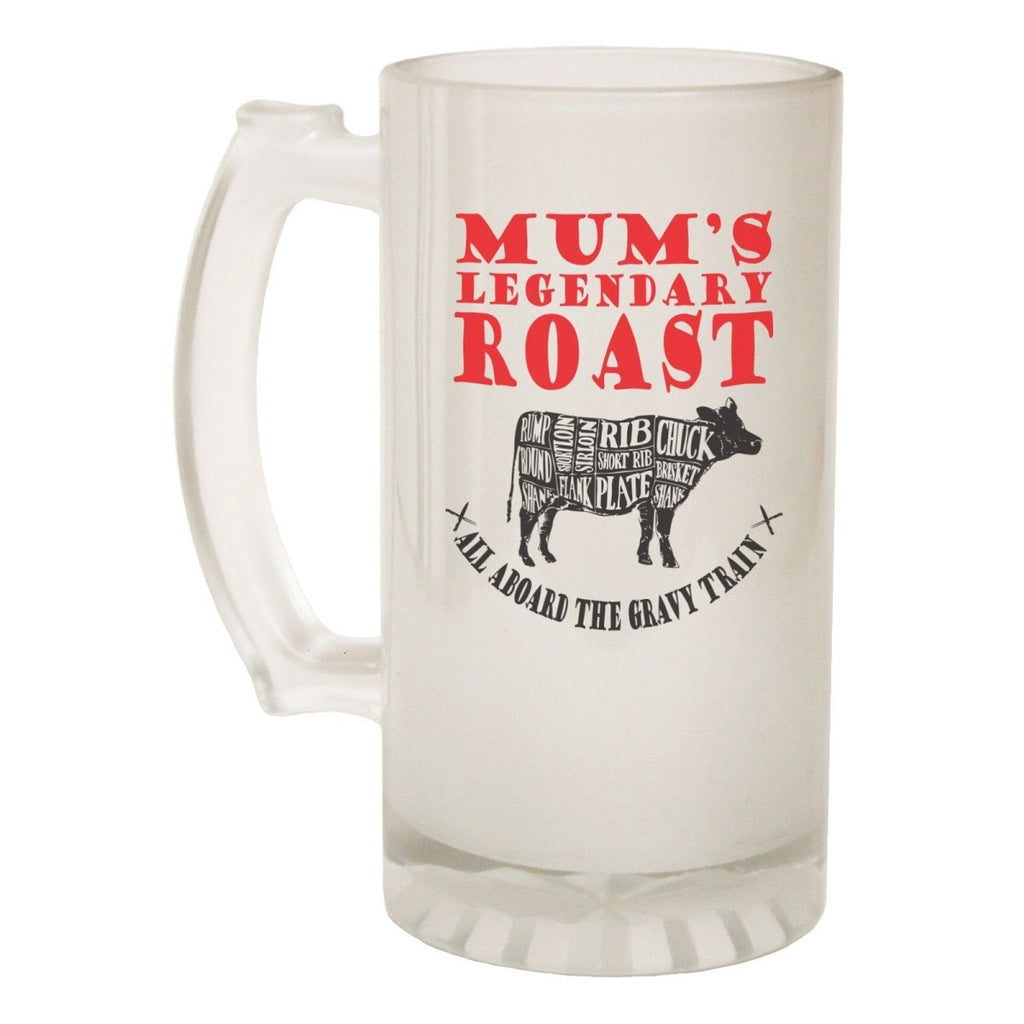Alcohol Food Frosted Glass Beer Stein - Legendary Roast Mum Cook - Funny Novelty Birthday - 123t Australia | Funny T-Shirts Mugs Novelty Gifts