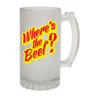 Alcohol Food Frosted Glass Beer Stein - Wheres-The-Beef-BBQ - Funny Novelty Birthday - 123t Australia | Funny T-Shirts Mugs Novelty Gifts
