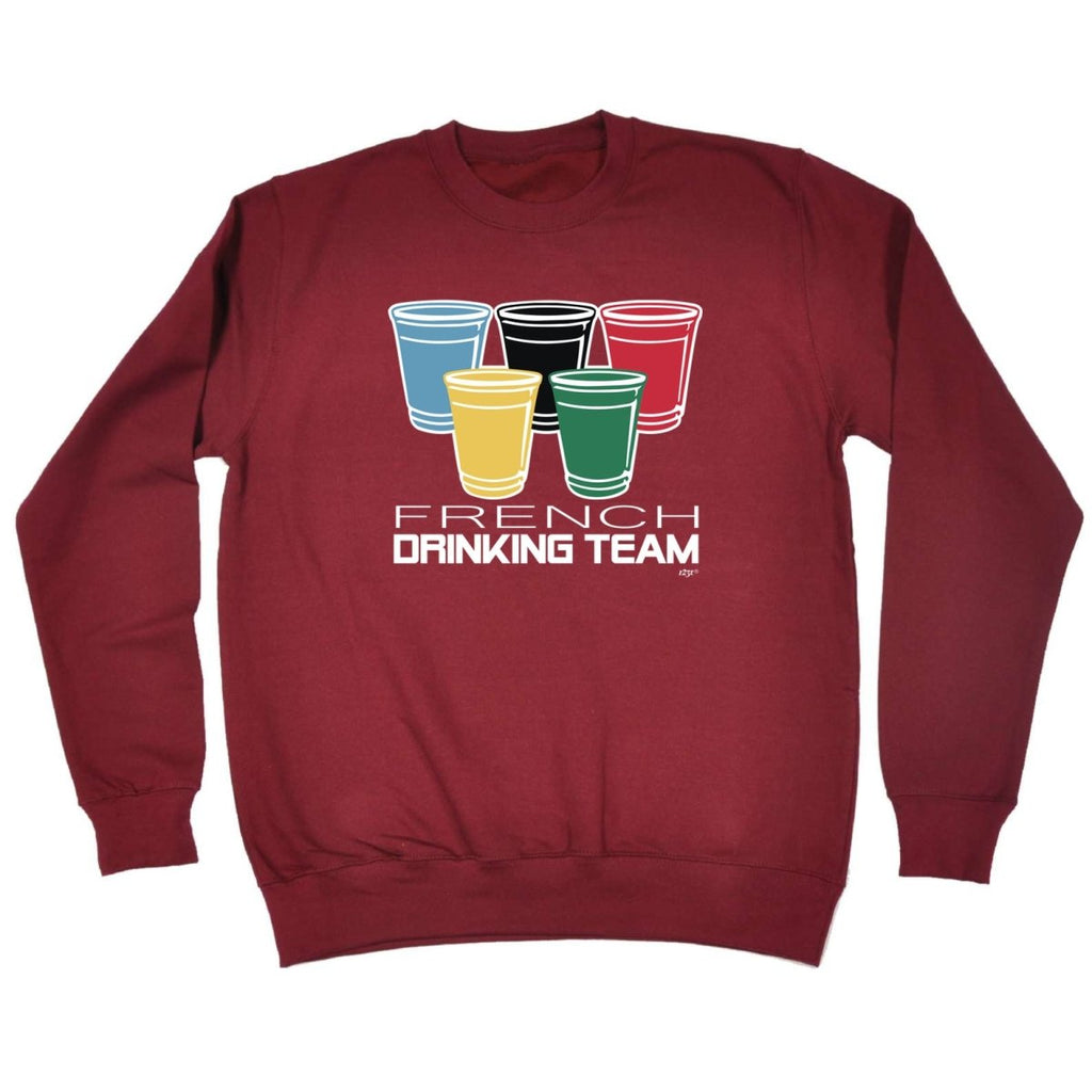 Alcohol French Drinking Team Glasses - Funny Novelty Sweatshirt - 123t Australia | Funny T-Shirts Mugs Novelty Gifts