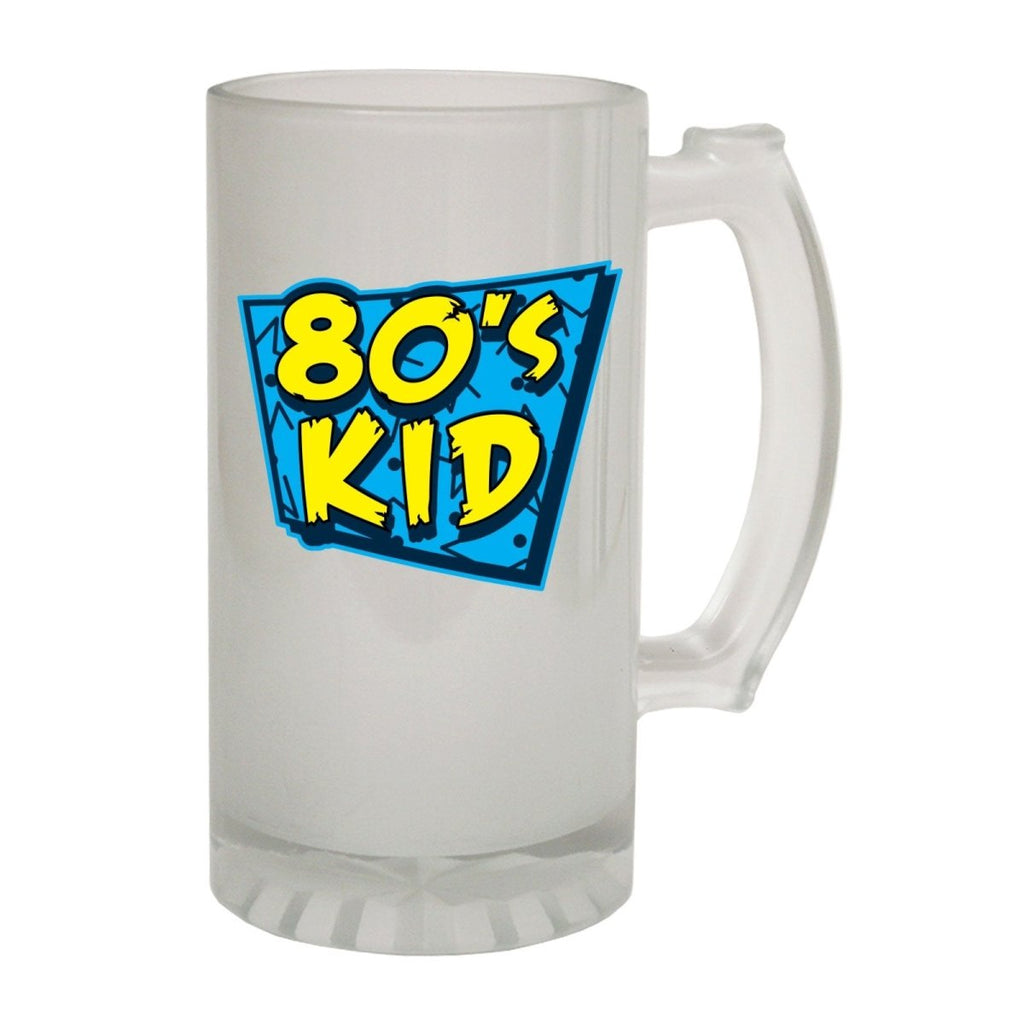 Alcohol Frosted Glass Beer Stein - 80s Kid 1980 Retro Old Skool - Funny Novelty Birthday - 123t Australia | Funny T-Shirts Mugs Novelty Gifts
