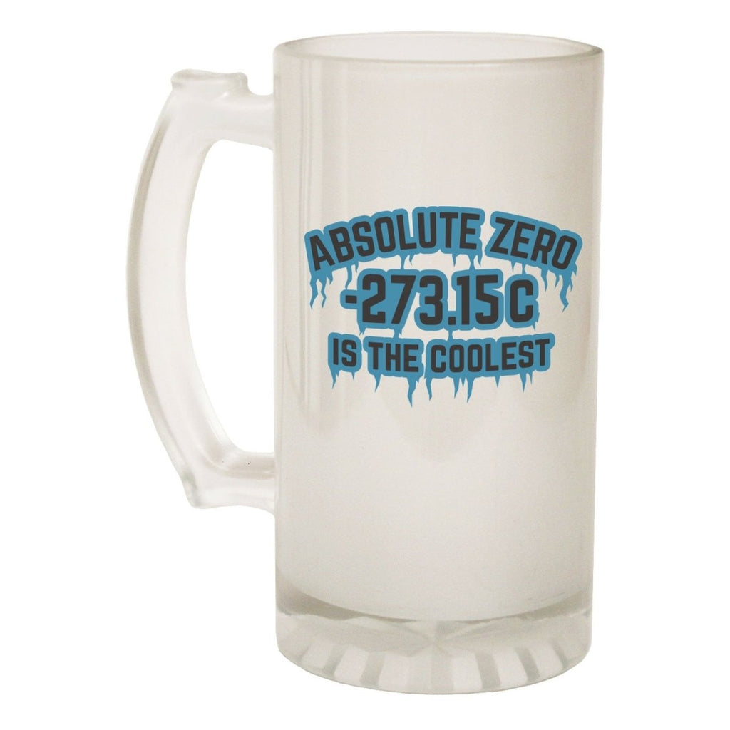 Alcohol Frosted Glass Beer Stein - Absolute Zero Coolest Geek - Funny Novelty Birthday - 123t Australia | Funny T-Shirts Mugs Novelty Gifts