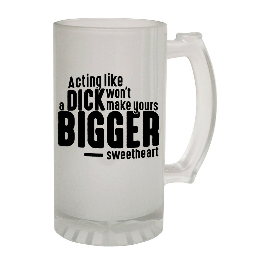 Alcohol Frosted Glass Beer Stein - Acting Like A Dick Rude - Funny Novelty Birthday - 123t Australia | Funny T-Shirts Mugs Novelty Gifts