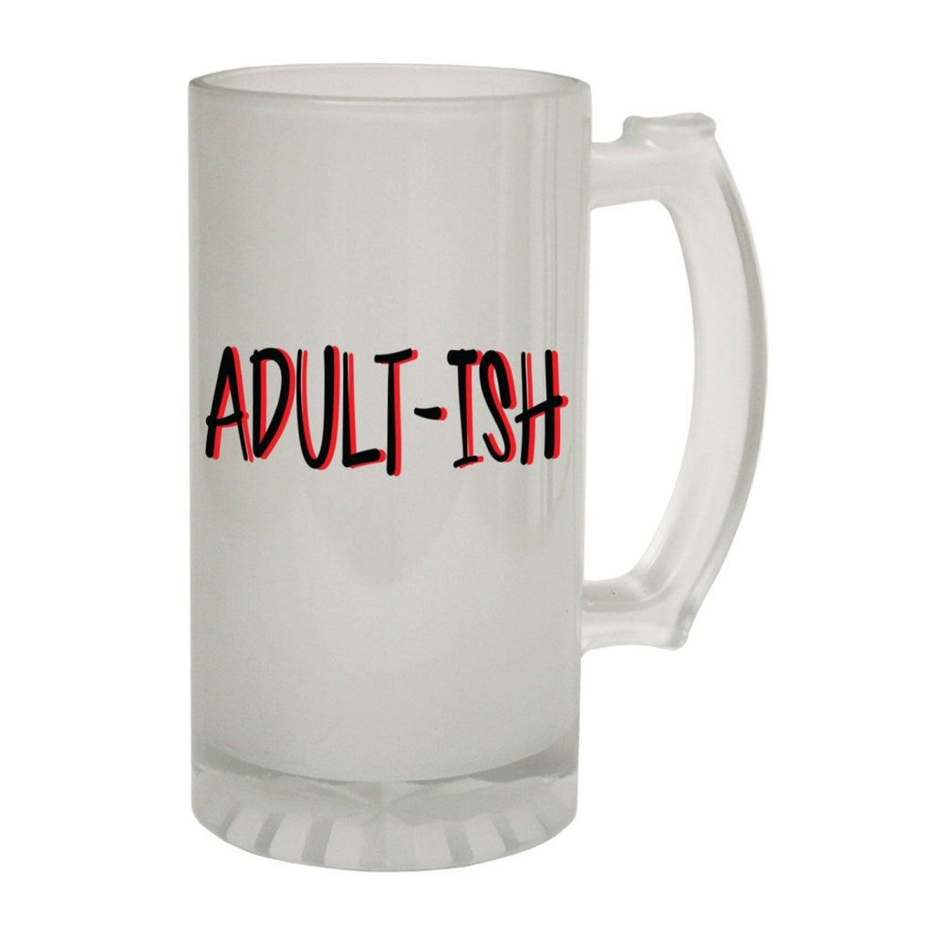 Alcohol Frosted Glass Beer Stein - Adultish Adulting Funny - Funny Novelty Birthday - 123t Australia | Funny T-Shirts Mugs Novelty Gifts