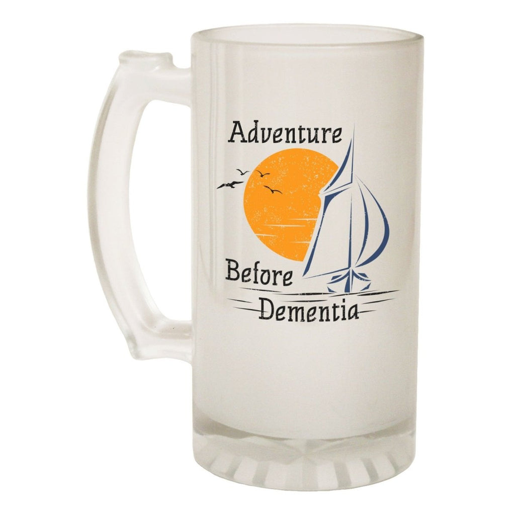 Alcohol Frosted Glass Beer Stein - Adventure Dementia - Funny Novelty Birthday - 123t Australia | Funny T-Shirts Mugs Novelty Gifts