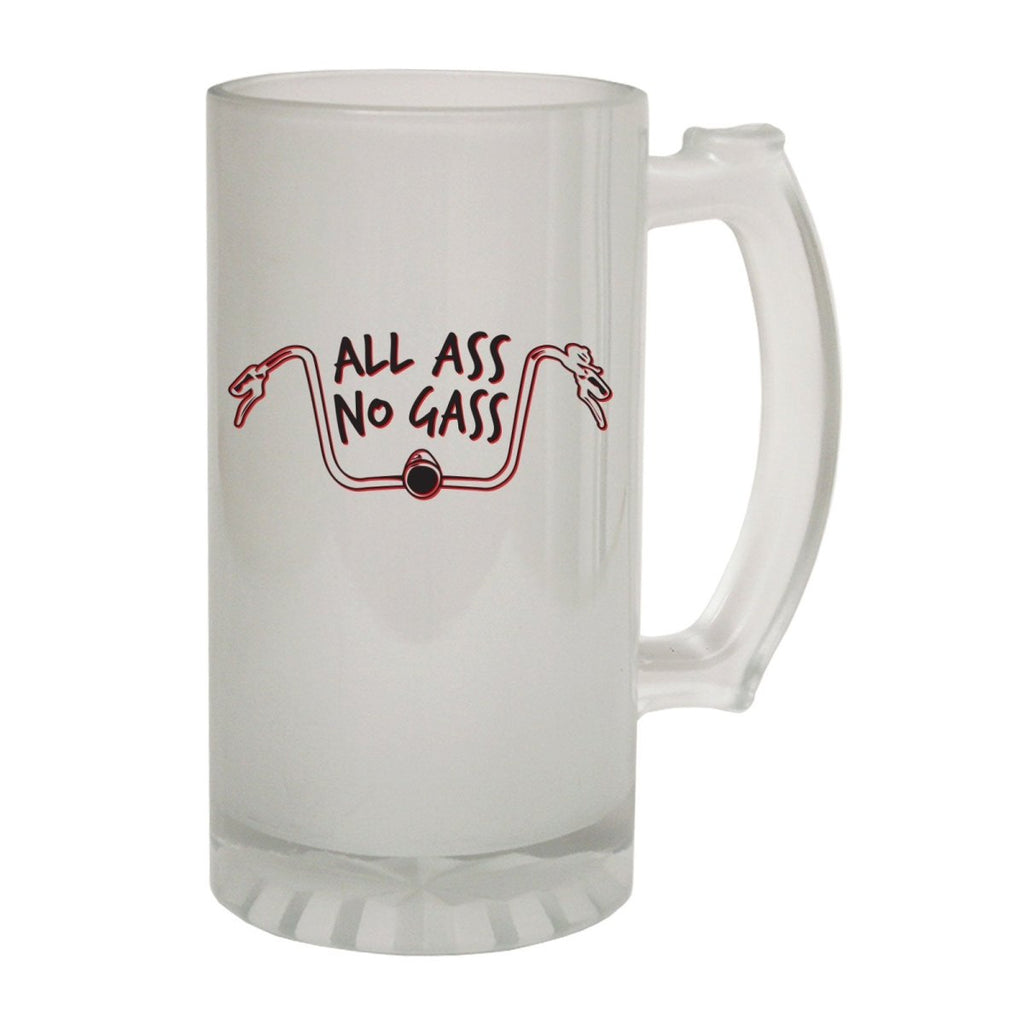 Alcohol Frosted Glass Beer Stein - All Ass No Gass Cycling - Funny Novelty Birthday - 123t Australia | Funny T-Shirts Mugs Novelty Gifts