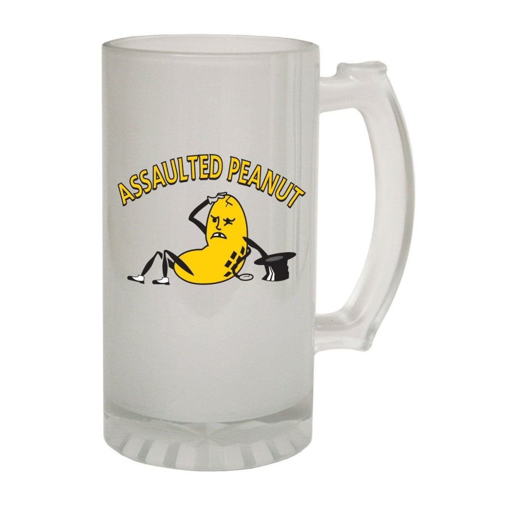 Alcohol Frosted Glass Beer Stein - Assaulted Peanut Family - Funny Novelty Birthday - 123t Australia | Funny T-Shirts Mugs Novelty Gifts