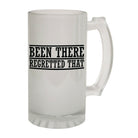 Alcohol Frosted Glass Beer Stein - Been There Rergretted - Funny Novelty Birthday - 123t Australia | Funny T-Shirts Mugs Novelty Gifts