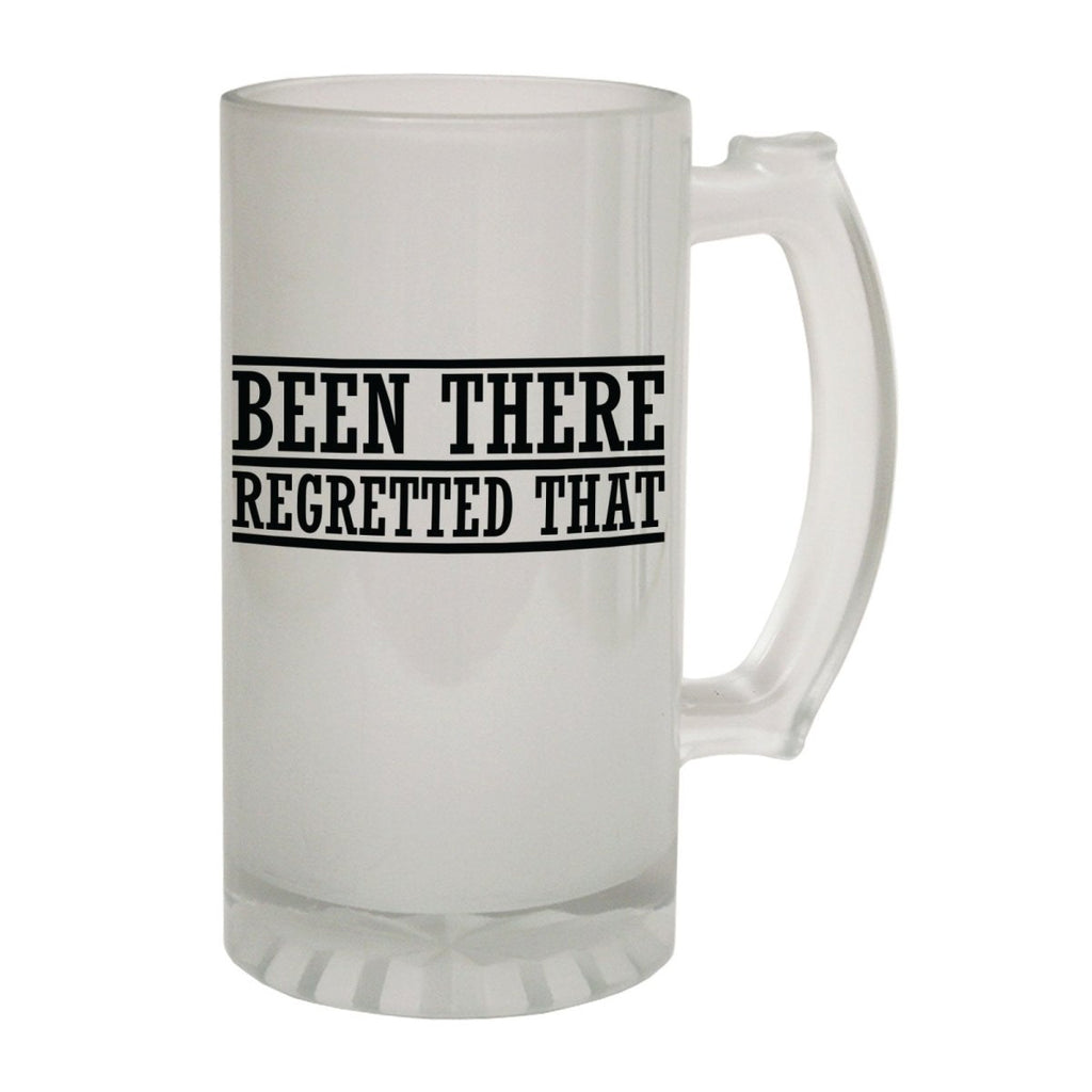 Alcohol Frosted Glass Beer Stein - Been There Rergretted - Funny Novelty Birthday - 123t Australia | Funny T-Shirts Mugs Novelty Gifts