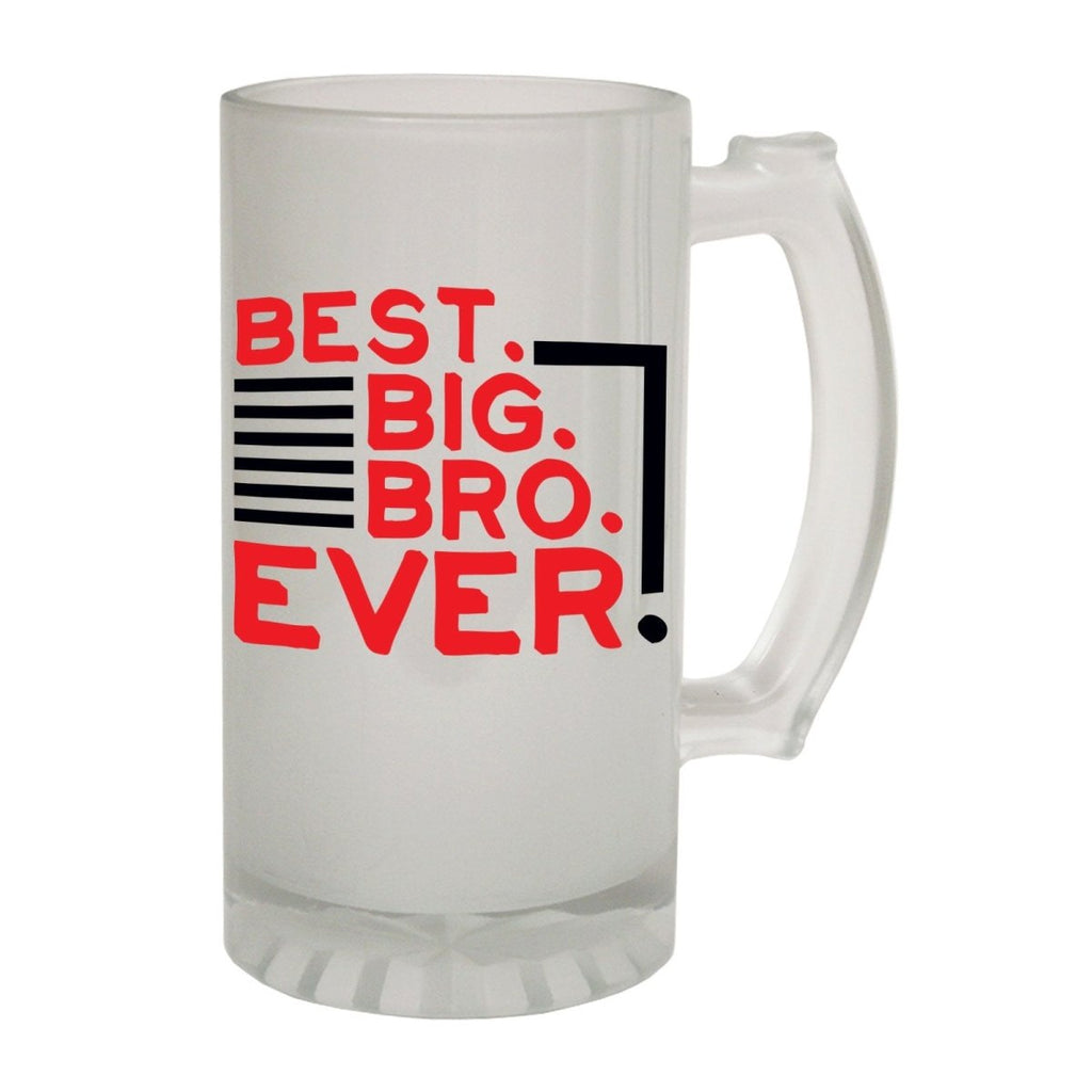 Alcohol Frosted Glass Beer Stein - Best Big Bro Ever Family - Funny Novelty Birthday - 123t Australia | Funny T-Shirts Mugs Novelty Gifts