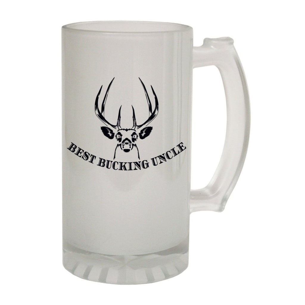 Alcohol Frosted Glass Beer Stein - Best Bucking Uncle - Funny Novelty Birthday - 123t Australia | Funny T-Shirts Mugs Novelty Gifts