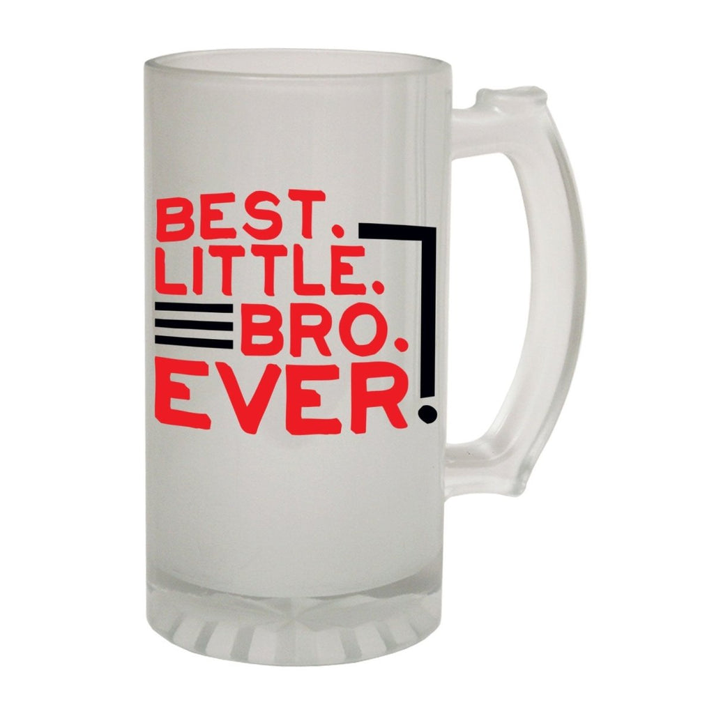 Alcohol Frosted Glass Beer Stein - Best Little Bro Ever - Funny Novelty Birthday - 123t Australia | Funny T-Shirts Mugs Novelty Gifts