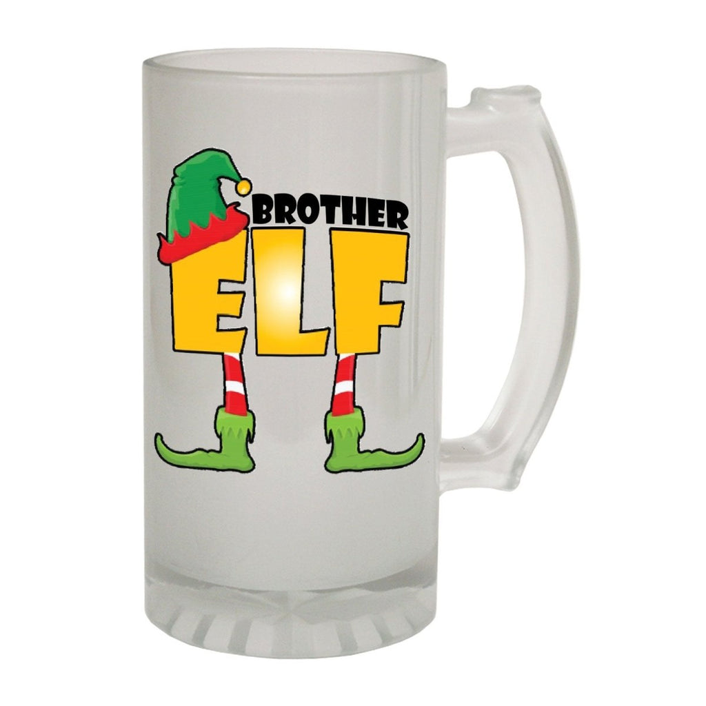 Alcohol Frosted Glass Beer Stein - Brother Elf Family - Funny Novelty Birthday - 123t Australia | Funny T-Shirts Mugs Novelty Gifts