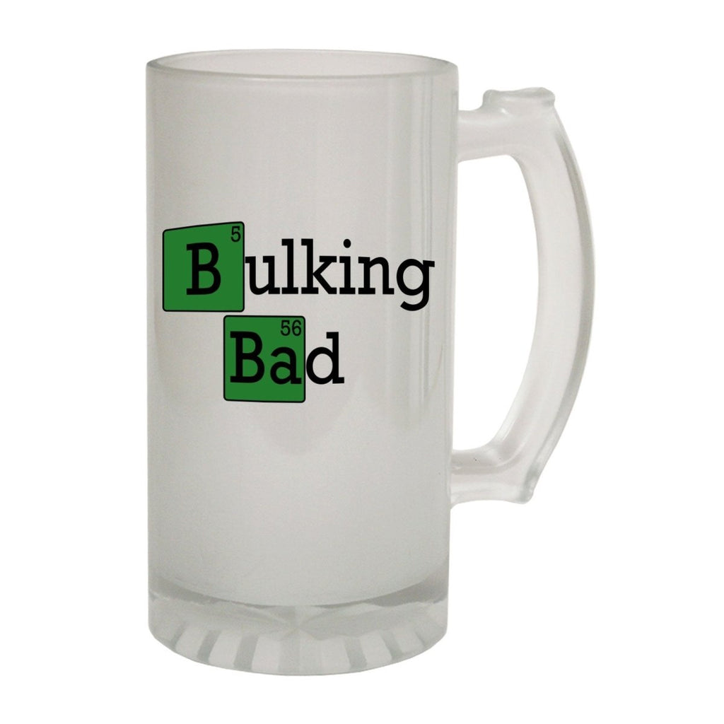 Alcohol Frosted Glass Beer Stein - Bulking Bad Geek - Funny Novelty Birthday - 123t Australia | Funny T-Shirts Mugs Novelty Gifts