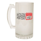 Alcohol Frosted Glass Beer Stein - Can Only Please One A Day - Funny Novelty Birthday - 123t Australia | Funny T-Shirts Mugs Novelty Gifts
