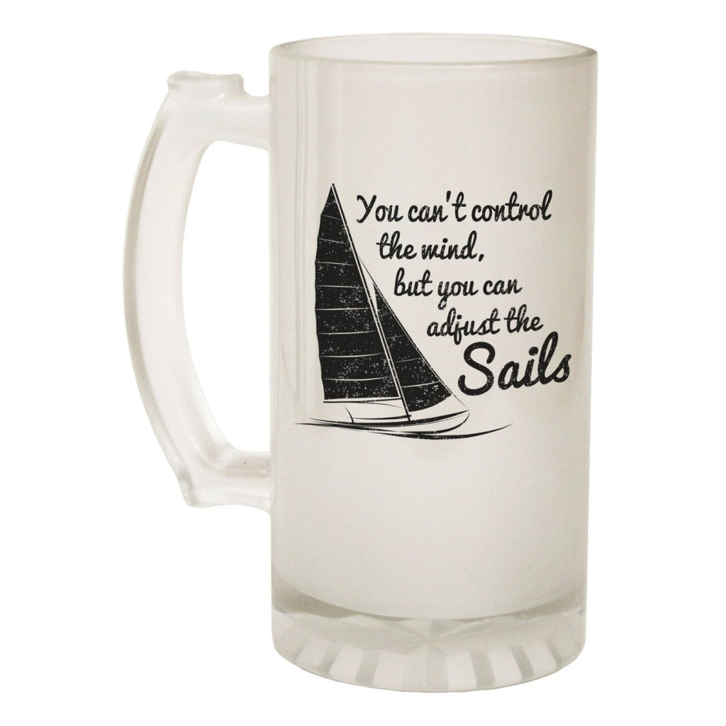 Alcohol Frosted Glass Beer Stein - Cant Control Wind Sail - Funny Novelty Birthday - 123t Australia | Funny T-Shirts Mugs Novelty Gifts