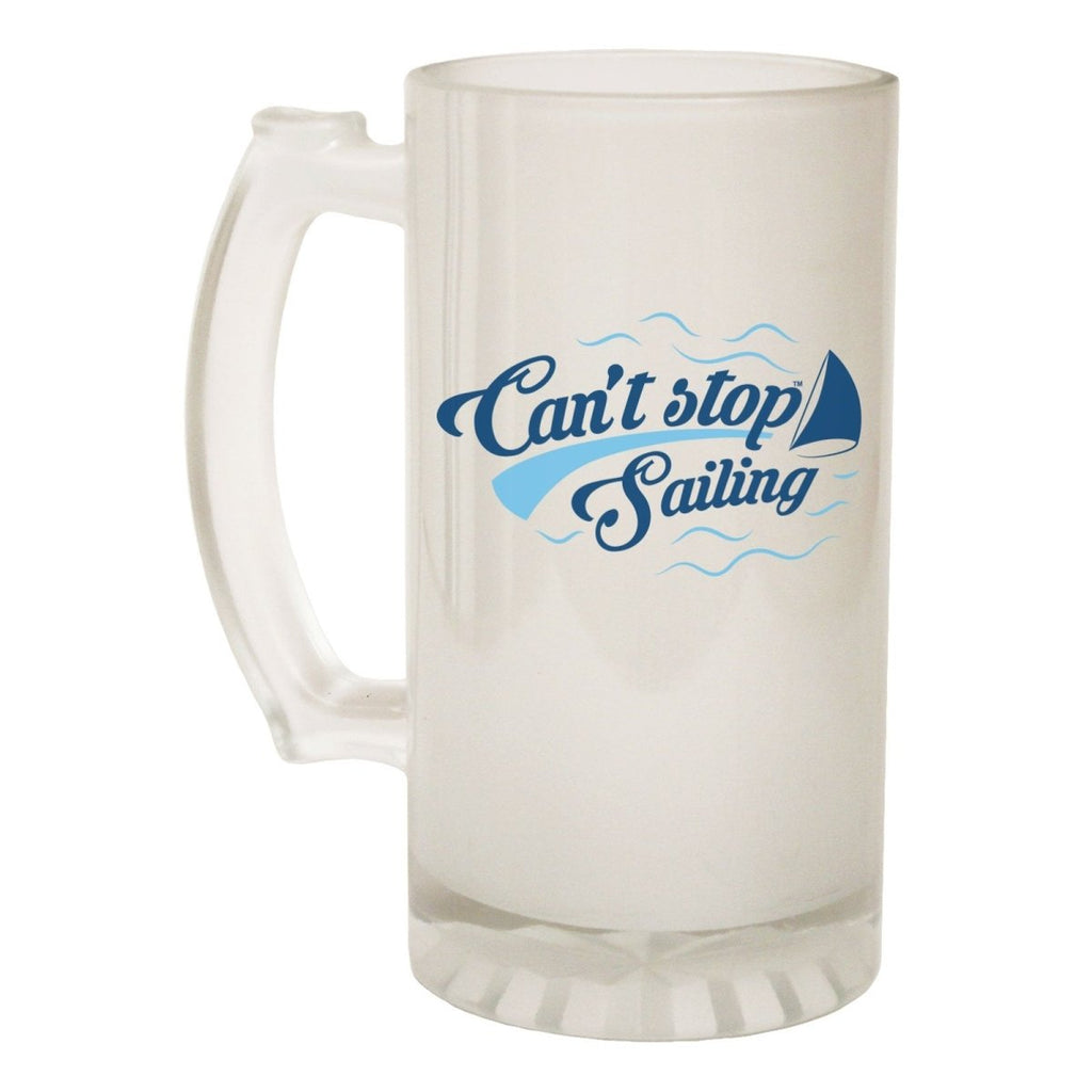 Alcohol Frosted Glass Beer Stein - Cant Stop Boat - Funny Novelty Birthday - 123t Australia | Funny T-Shirts Mugs Novelty Gifts