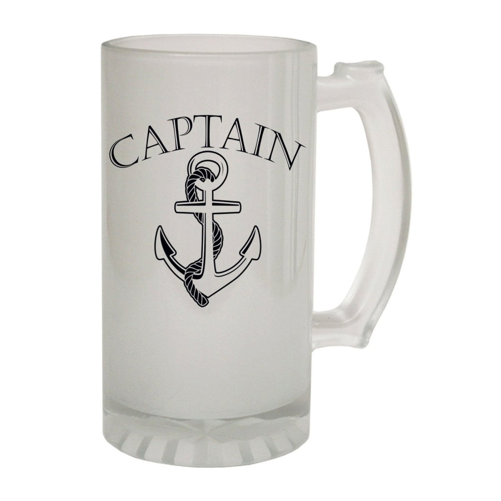 Alcohol Frosted Glass Beer Stein - Captain Anchor - Funny Novelty Birthday - 123t Australia | Funny T-Shirts Mugs Novelty Gifts