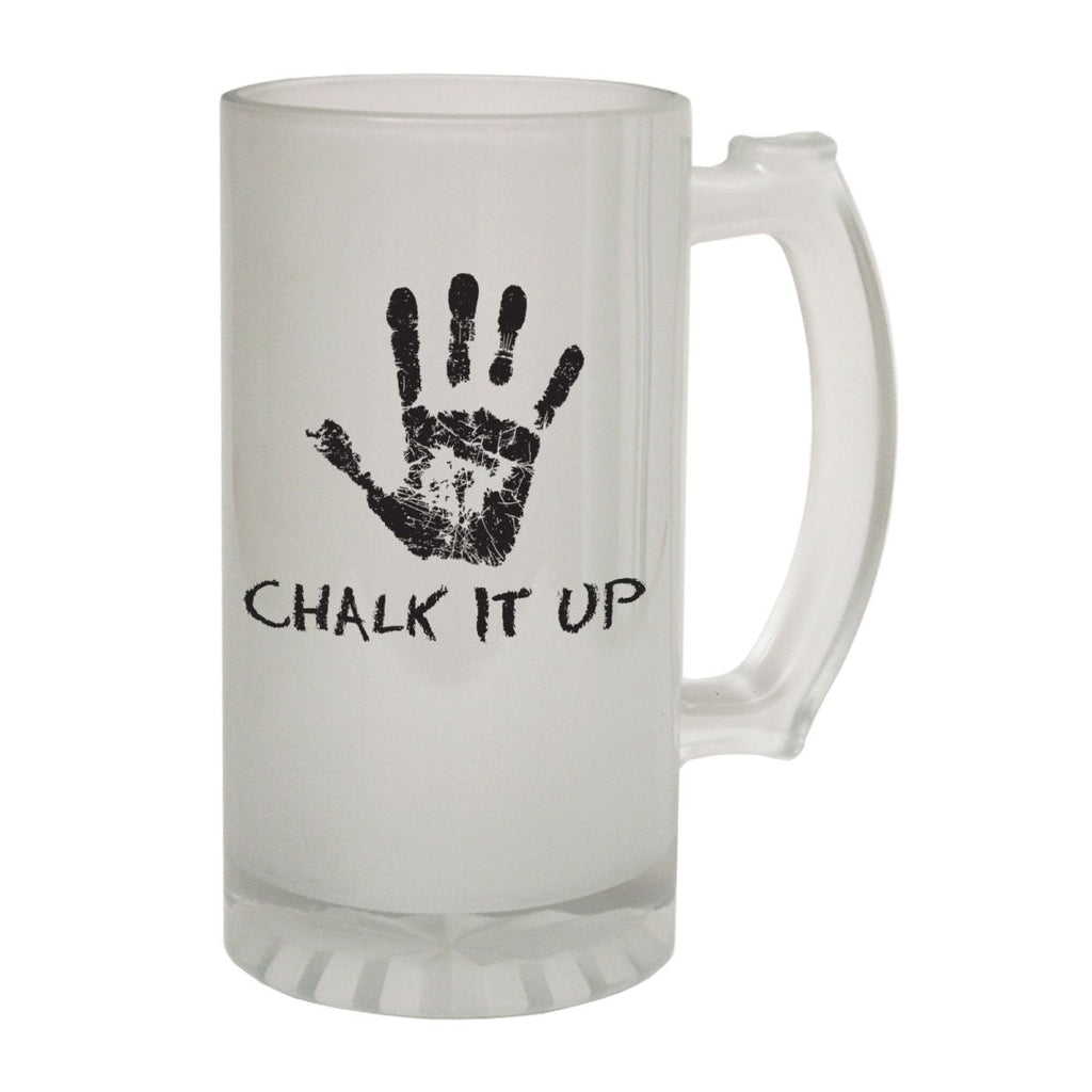 Alcohol Frosted Glass Beer Stein - Chalk It Up Rock Climbing - Funny Novelty Birthday - 123t Australia | Funny T-Shirts Mugs Novelty Gifts
