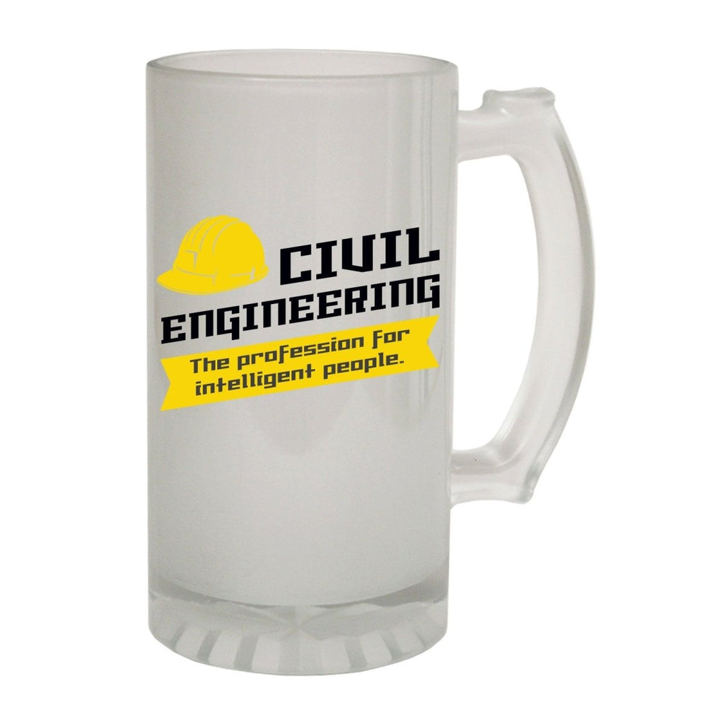 Alcohol Frosted Glass Beer Stein - Civil Engineering Engineer Geek - Funny Novelty Birthday - 123t Australia | Funny T-Shirts Mugs Novelty Gifts