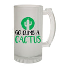 Alcohol Frosted Glass Beer Stein - Climb A Cactus Rude - Funny Novelty Birthday - 123t Australia | Funny T-Shirts Mugs Novelty Gifts