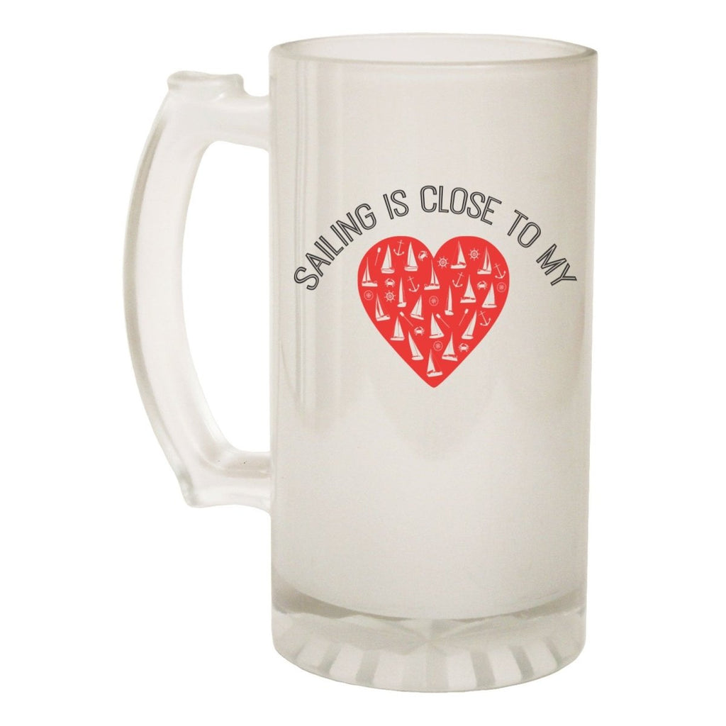 Alcohol Frosted Glass Beer Stein - Close To My Heart - Funny Novelty Birthday - 123t Australia | Funny T-Shirts Mugs Novelty Gifts