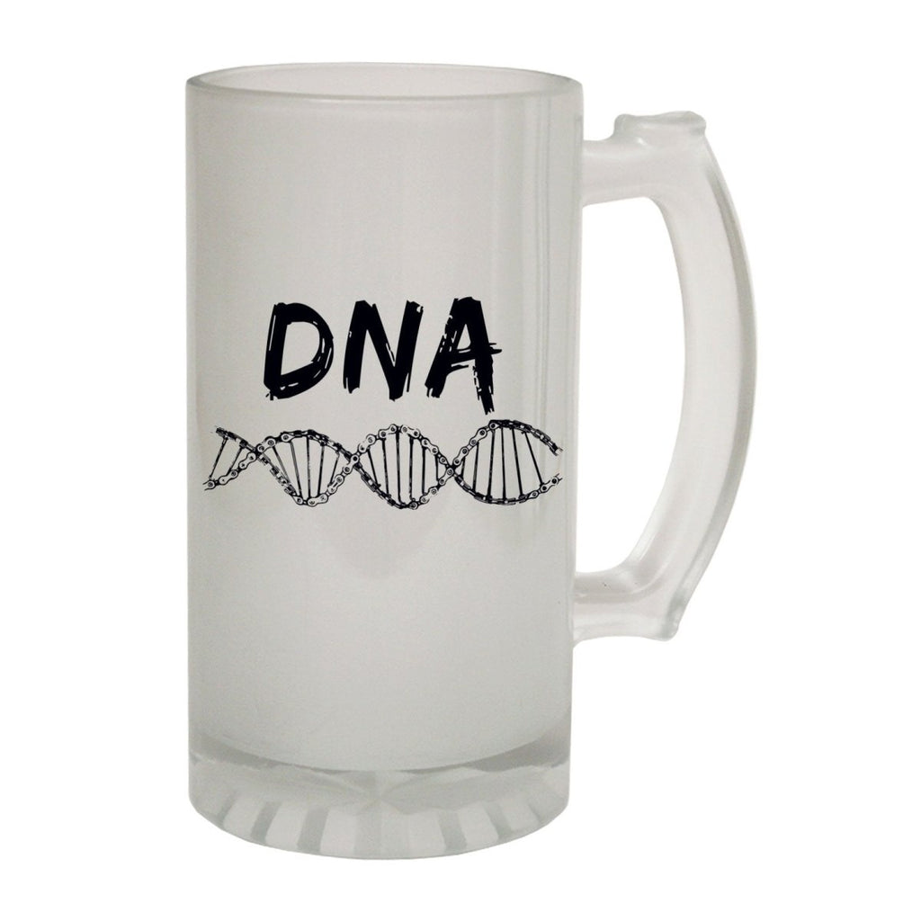 Alcohol Frosted Glass Beer Stein - Cycling DNA Cool - Funny Novelty Birthday - 123t Australia | Funny T-Shirts Mugs Novelty Gifts