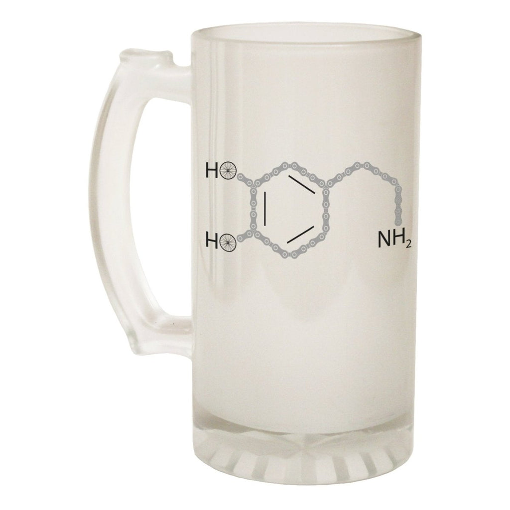 Alcohol Frosted Glass Beer Stein - Cycling Dopamine Chem Struct - Funny Novelty Birthday - 123t Australia | Funny T-Shirts Mugs Novelty Gifts