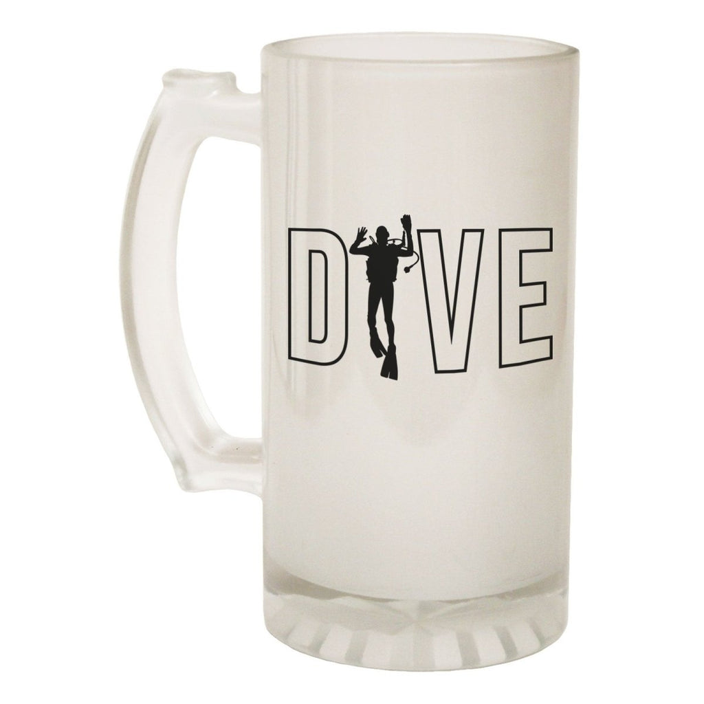 Alcohol Frosted Glass Beer Stein - Dive Man Scuba Diving - Funny Novelty Birthday - 123t Australia | Funny T-Shirts Mugs Novelty Gifts
