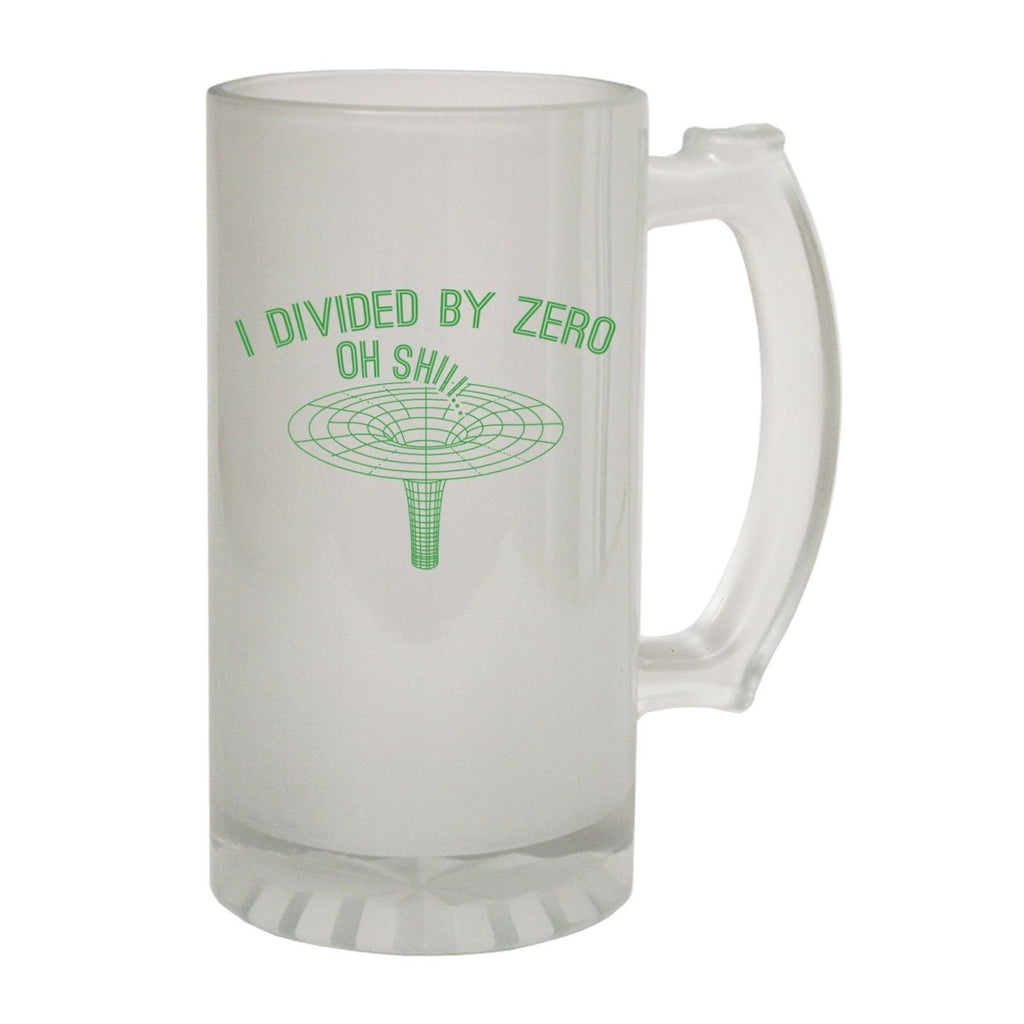 Alcohol Frosted Glass Beer Stein - Divided Zero Geek - Funny Novelty Birthday - 123t Australia | Funny T-Shirts Mugs Novelty Gifts