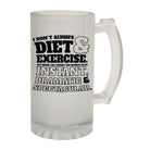 Alcohol Frosted Glass Beer Stein - Dont Always Diet - Funny Novelty Birthday - 123t Australia | Funny T-Shirts Mugs Novelty Gifts
