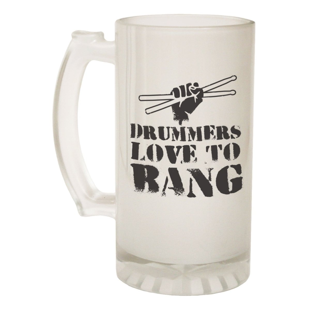 Alcohol Frosted Glass Beer Stein - Drummers Love To Bang Rock - Funny Novelty Birthday - 123t Australia | Funny T-Shirts Mugs Novelty Gifts