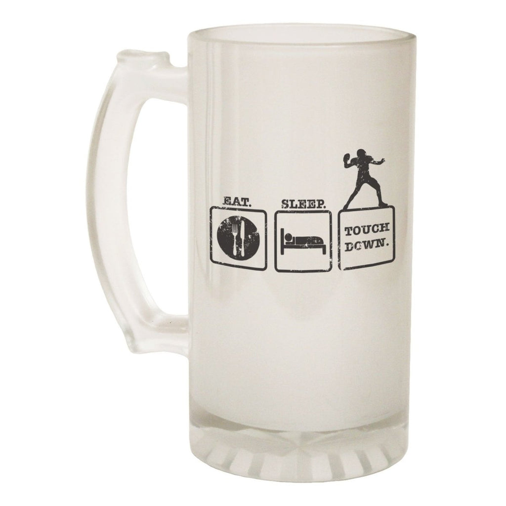 Alcohol Frosted Glass Beer Stein - Eat Sleep Rugby - Funny Novelty Birthday - 123t Australia | Funny T-Shirts Mugs Novelty Gifts