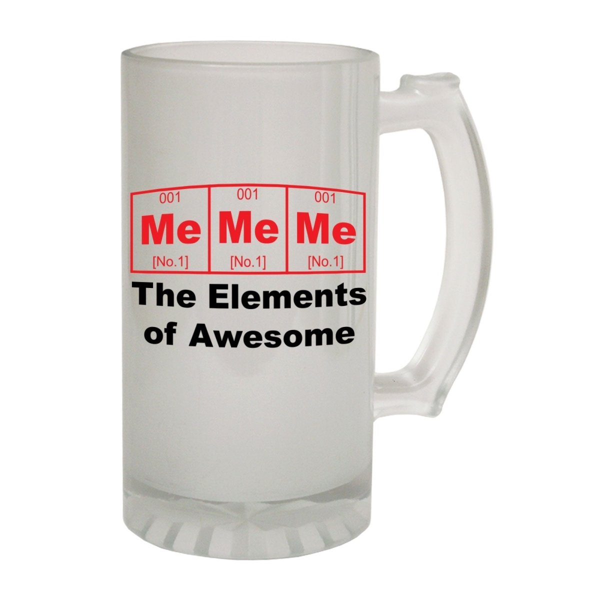 Alcohol Frosted Glass Beer Stein - Elements Of Awesome Cool - Funny Novelty Birthday - 123t Australia | Funny T-Shirts Mugs Novelty Gifts
