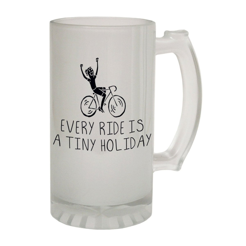 Alcohol Frosted Glass Beer Stein - Every Ride Holiday Cycling - Funny Novelty Birthday - 123t Australia | Funny T-Shirts Mugs Novelty Gifts