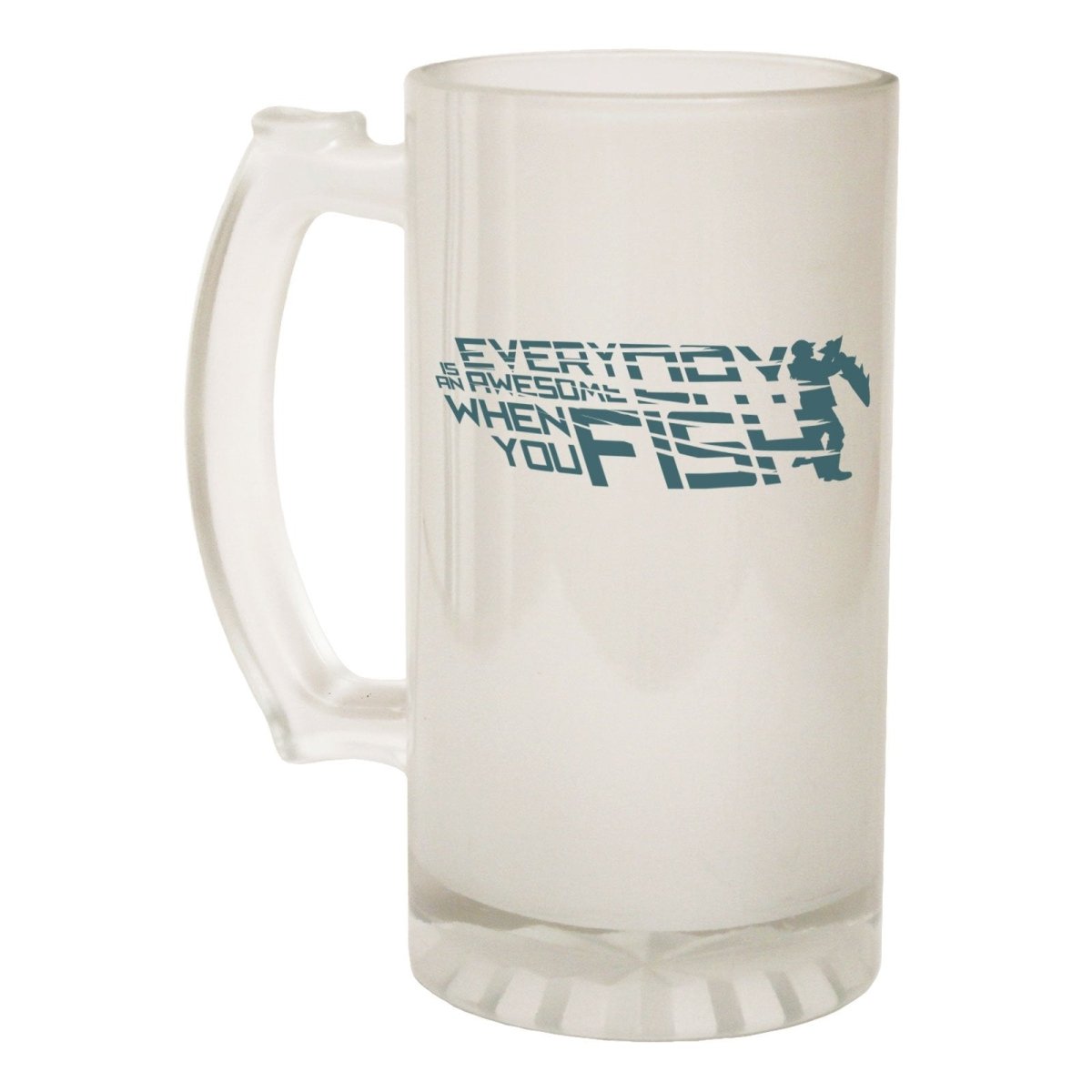 Alcohol Frosted Glass Beer Stein - Everyday Awesome Day Fish - Funny Novelty Birthday - 123t Australia | Funny T-Shirts Mugs Novelty Gifts