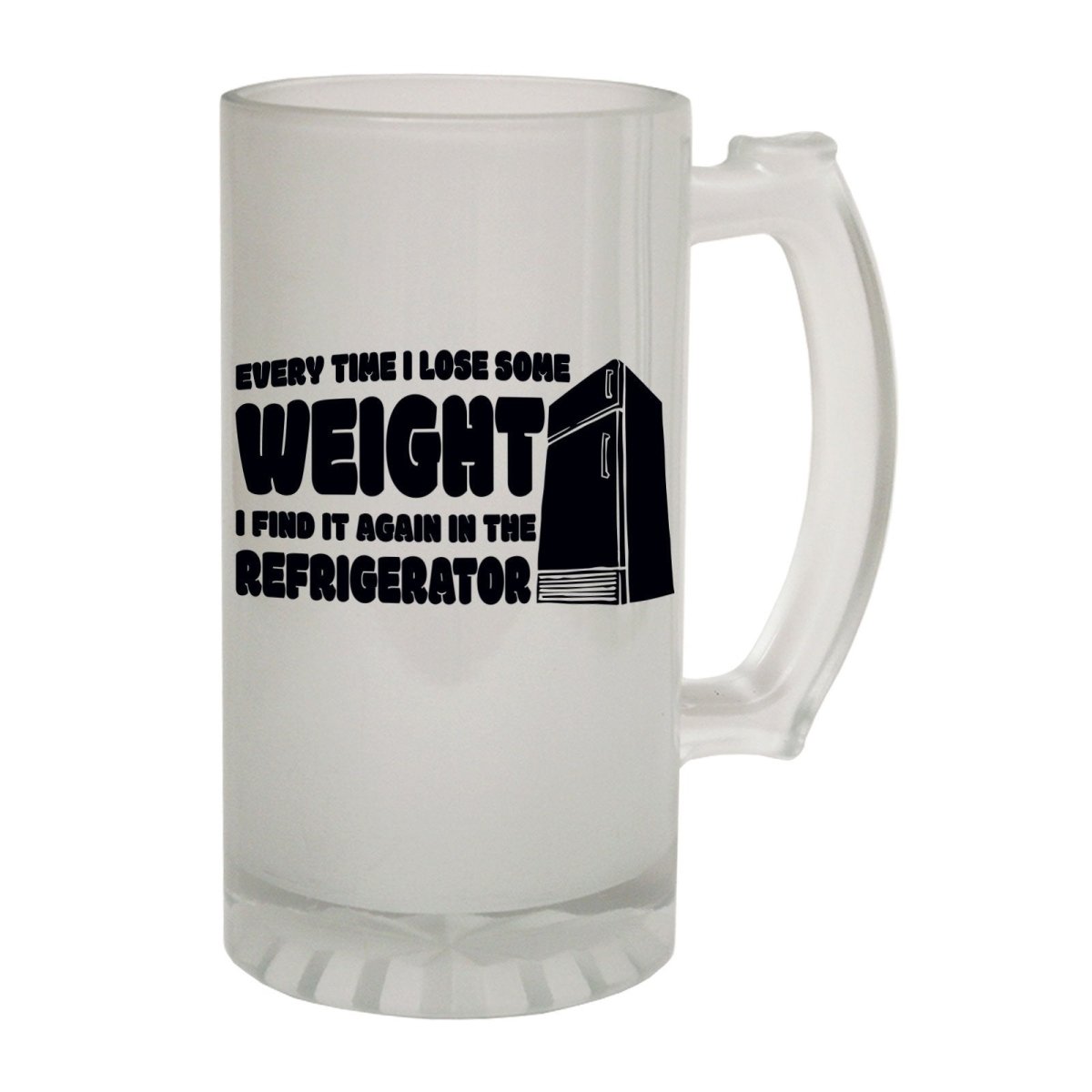 Alcohol Frosted Glass Beer Stein - Everytime Lose Weigh - Funny Novelty Birthday - 123t Australia | Funny T-Shirts Mugs Novelty Gifts